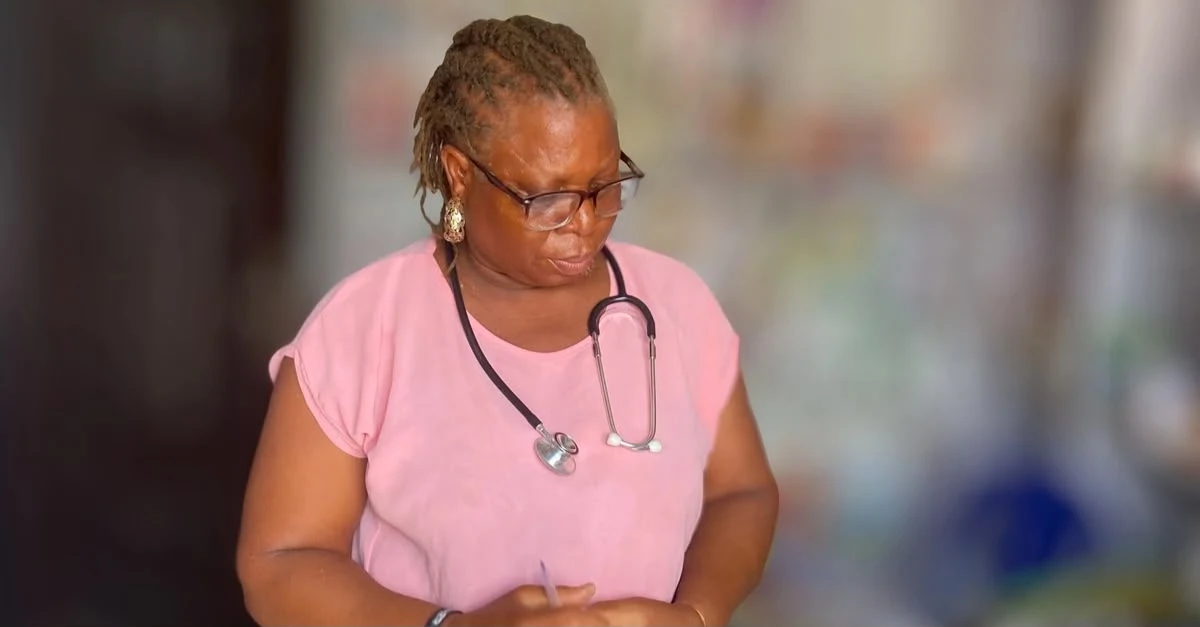 Silver concentrating while giving health tips and prescriptions