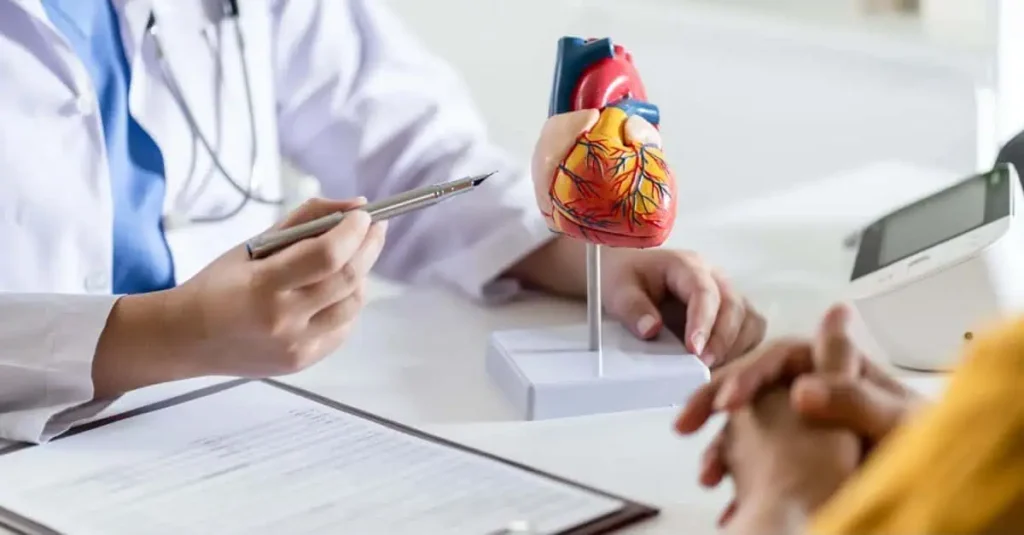 Doctor educating a patient about poor blood circulation