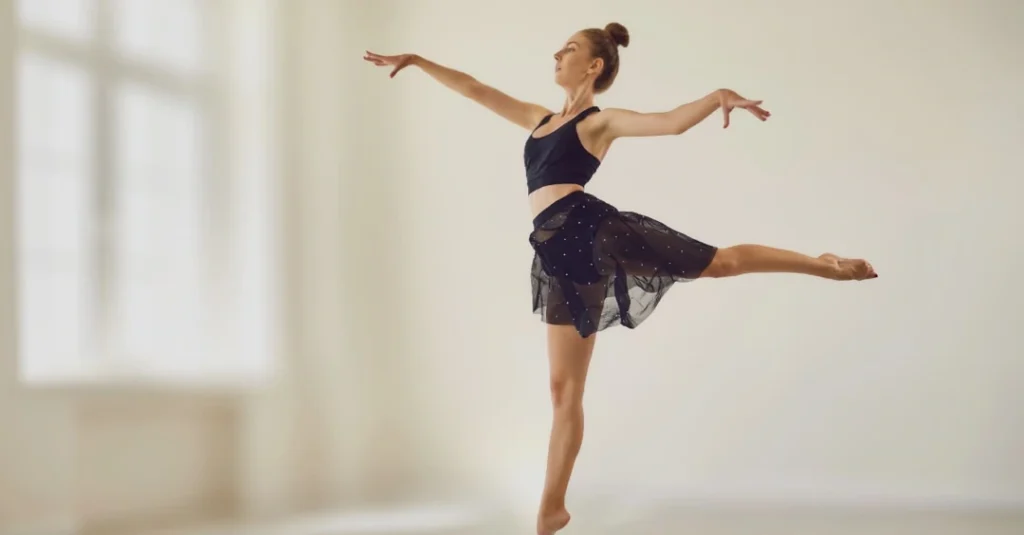 Woman dancing in her living room as part of her daily physical activity